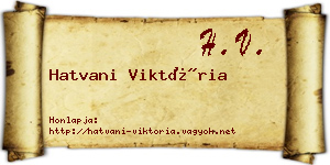 Hatvani Viktória névjegykártya